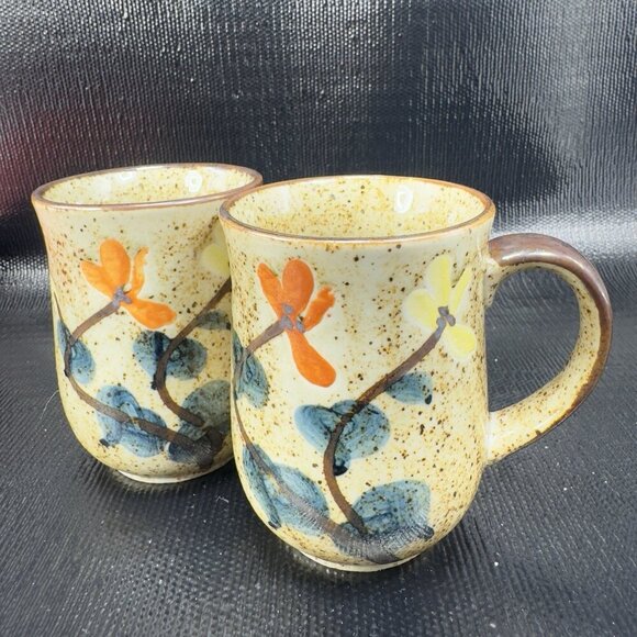 Otagiri Japan Pottery Speckled Brown Coffee Mug Cup Set 2 Mugs Cups Stoneware - Picture 13 of 13